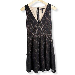 BCBGMAXAZRIA Little Black Dress - Lacey & Romantic Cocktail Dress Size SMALL
